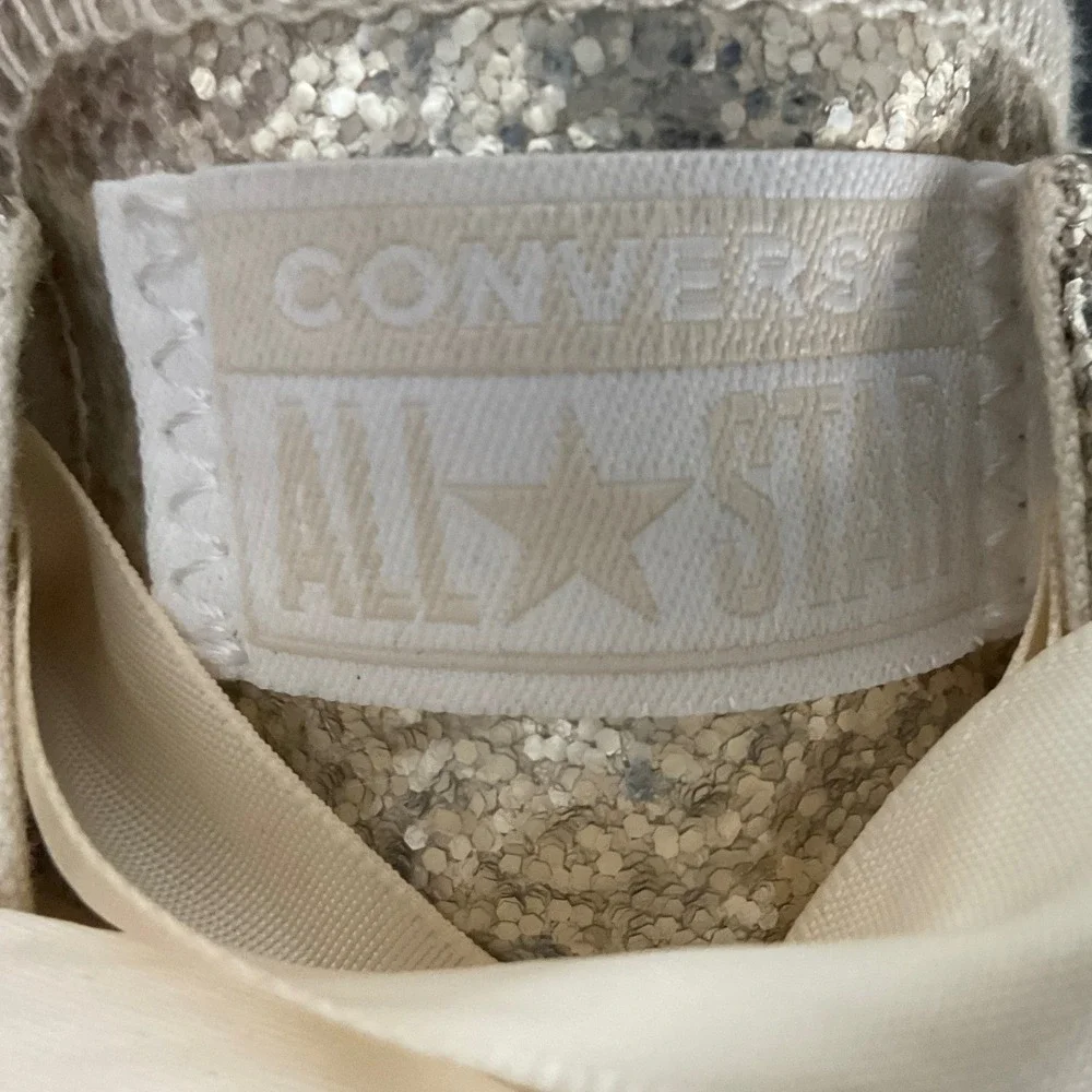Converse Chuck Taylor All Star Big Eyelet Gold Glitter Ribbon Shoes US 5 662307C